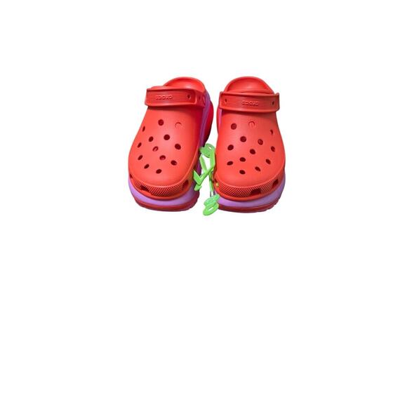 Crocs Women’s Mega Crush Clog Platform Sandals – Orange Pink Purple – Size 9 - Picture 2 of 5